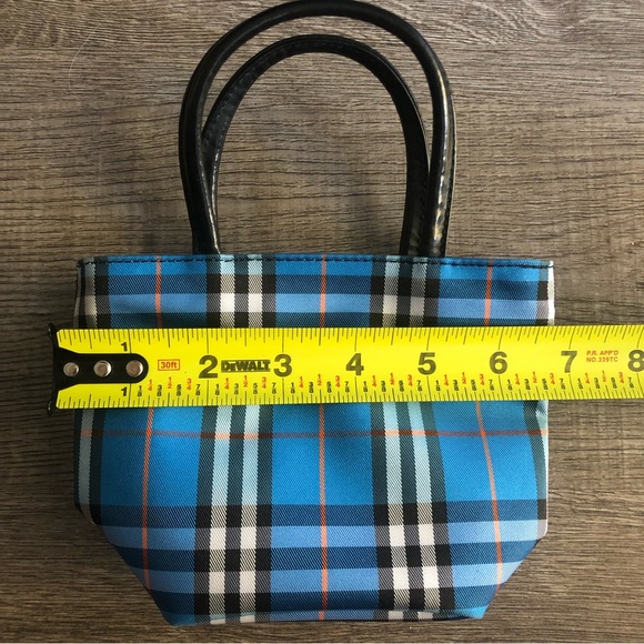 ✨RARE Burberry Mini Tote Blue Check Bag - Picture 5 of 8